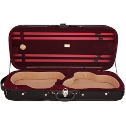 Double Violin Hard Case 4/4 oblong Classic M-case Black - Burgundy