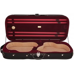 Estuche doble de madera para violin 4/4 Classic M-case Negro - Borgoña