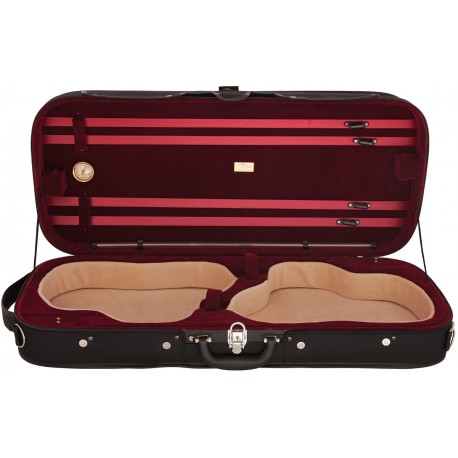 Estuche doble de madera para violin 4/4 Classic M-case Negro - Borgoña