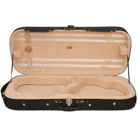 Custodia doppia rettangolare di legno per violino 4/4 Classic M-case Nero - Crema