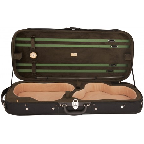 Estuche doble de madera para violin 4/4 Classic M-case Negro - Verde