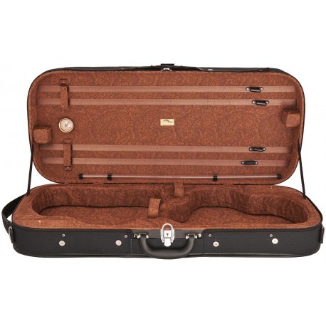 Estuche doble de madera para violin 4/4 Classic M-case Negro - Paisley Miel