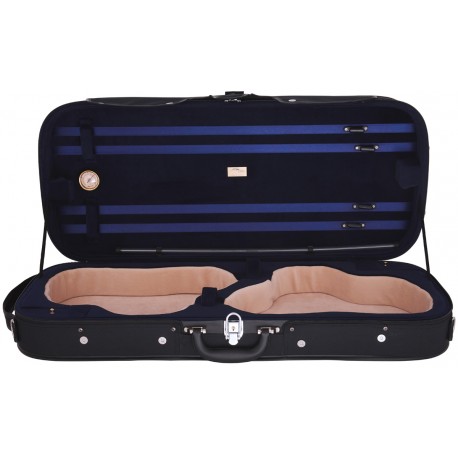 Estuche doble de madera para violin 4/4 Classic M-case Negro - Azul Marino