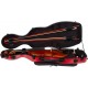 Shaped violin case Fiberglass Steel Effect 4/4 M-case Burgundy