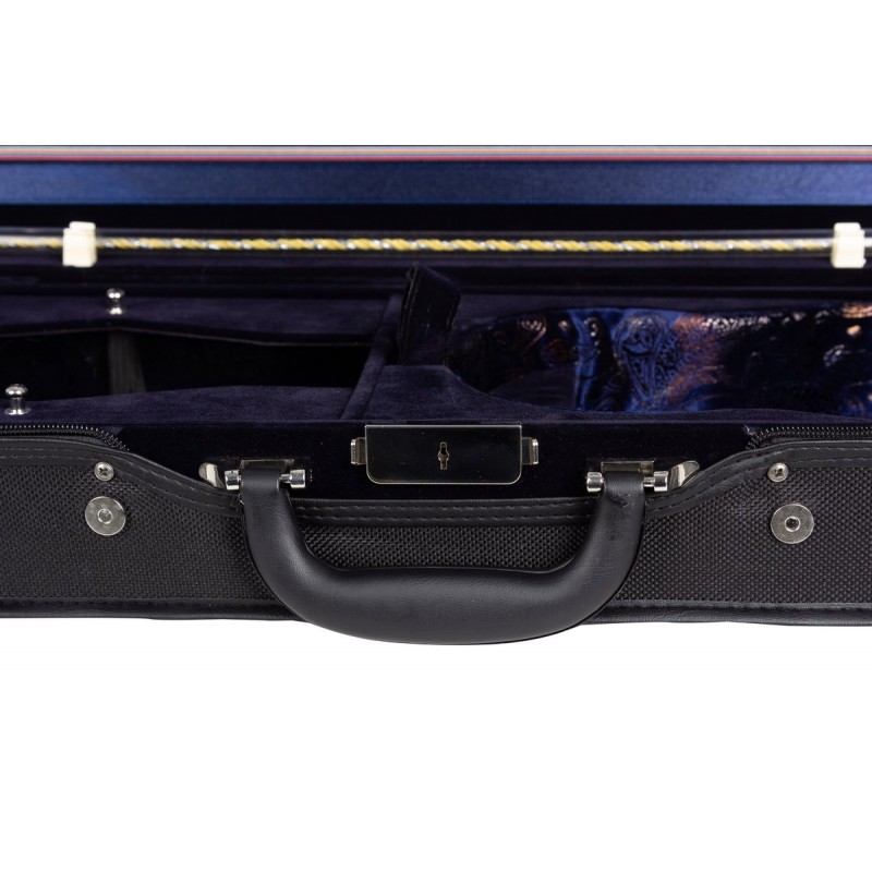 Étui Pour Violon 4/4 M-Case Bleu Marine – Bois, 4 Porte-archets, Hygromètre, Humidificateur, Thermomètre, Bandoulière