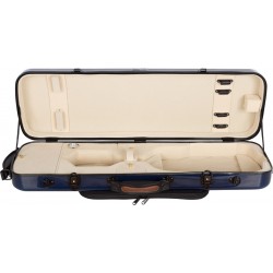 Estuche de violin fibra de vidrio Oblong 4/4 M-case Azul Marino - Crema