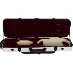 Estuche de violin fibra de vidrio Oblong 4/4 M-case Blanco - Borgoña