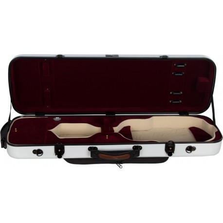 Estuche de violin fibra de vidrio Oblong 4/4 M-case Blanco - Borgoña