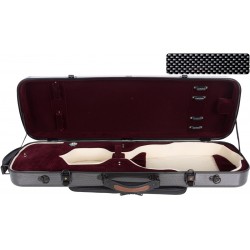 Estuche de violin fibra de vidrio Oblong 4/4 M-case Negro Point - Borgoña