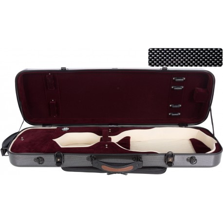 Estuche de violin fibra de vidrio Oblong 4/4 M-case Negro Point - Borgoña