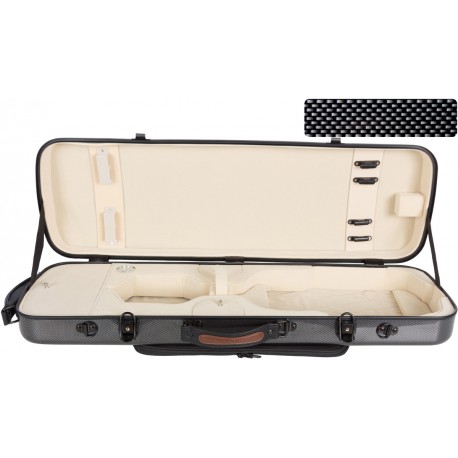 Custodia per violino Fibra di vetro Oblong 4/4 M-case Nero Point - Crema