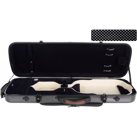 Custodia per violino Fibra di vetro Oblong 4/4 M-case Nero Point - Blu Marino