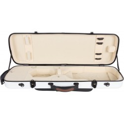 Estuche de violin fibra de vidrio Oblong 4/4 M-case Blanco - Crema