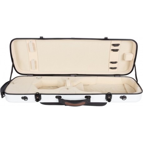 Estuche de violin fibra de vidrio Oblong 4/4 M-case Blanco - Crema
