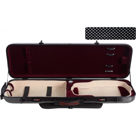 Fiberglass violin case Safe Oblong 4/4 M-case Black Point - Burgundy