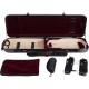 Custodia per violino Fibra di vetro Safe Oblong 4/4 M-case Nero Point - Borgogna