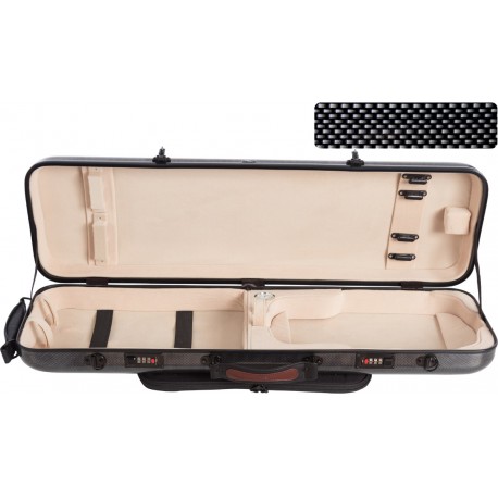 Estuche de violin fibra de vidrio Safe Oblong 4/4 M-case Negro Point - Crema