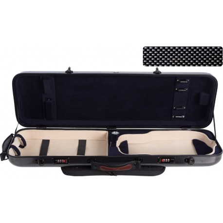 Estuche de violin fibra de vidrio Safe Oblong 4/4 M-case Negro Point - Azul Marino