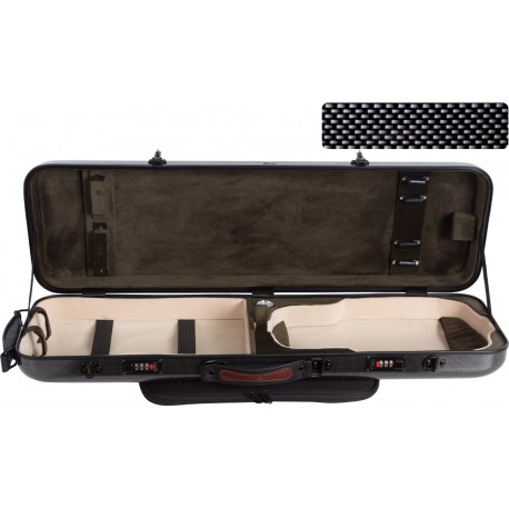 Custodia per violino Fibra di vetro Safe Oblong 4/4 M-case Nero Point - Verde Oliva