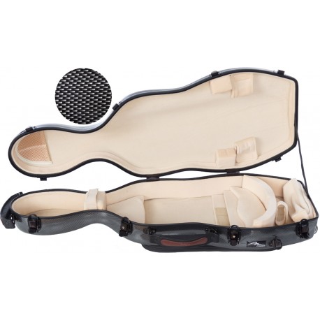 Estuche de viola fibra de vidrio UltraLight 38-43 M-case Negro Point - Crema
