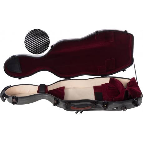 Custodia per viola Fibra di vetro UltraLight 38-43 M-case Nero Point - Borgogna