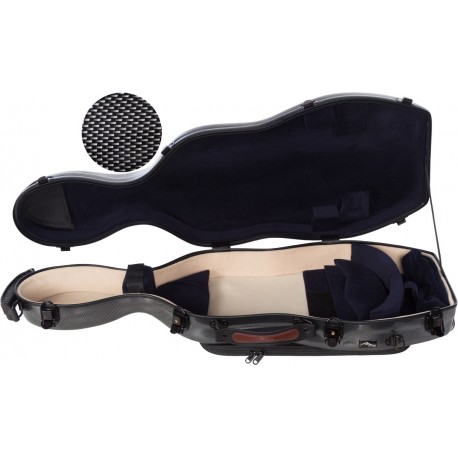 Estuche de viola fibra de vidrio UltraLight 38-43 M-case Negro Point - Azul Marino