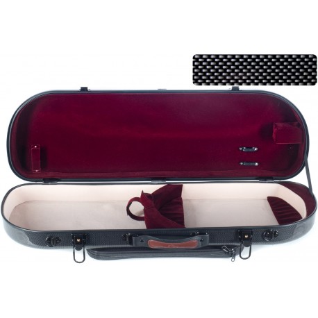 Custodia per violino Fibra di vetro Street 4/4 M-case Nero Point - Borgogna