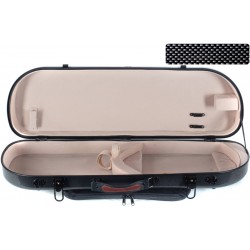 Estuche de violin fibra de vidrio Street 4/4 M-case Negro Point - Crema