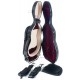 Estuche de violin fibra de vidrio UltraLight 4/4 M-case Negro Point - Borgoña