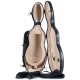 Shaped violin case Fiberglass UltraLight 4/4 M-case Black Point - Cream