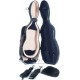 Étui pour violon en fibre de verre Fiberglass UltraLight 4/4 M-case Noir Point - Bleu Marine