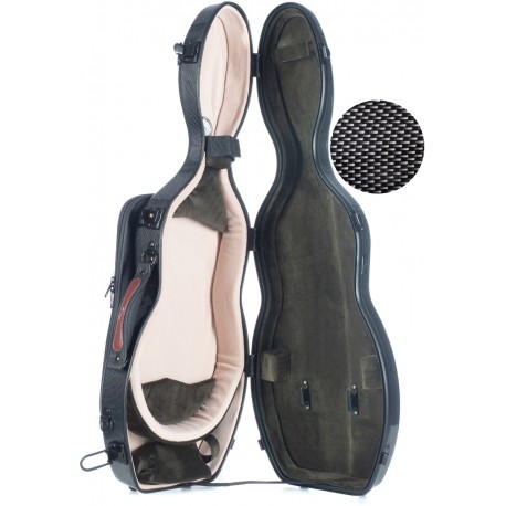 Estuche de violin fibra de vidrio UltraLight 4/4 M-case Negro Point - Oliva