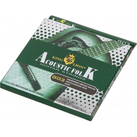 Corde in acciaio per chitarra acustica Folk 4/4 King Lion G03