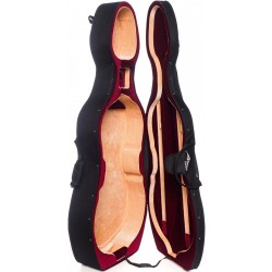Estuche de espuma para violonchelo Classic 4/4 M-case Negro, Borgoña-Beige