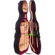 Cellokoffer Schaumstoff Classic 4/4 M-case Schwarz, Weinrot-Beige