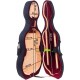 Custodia in schiuma per violoncello Classic 4/4 M-case Blu Marino, Borgogna-Beige