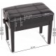 Banqueta, Asiento, Taburete para teclado electrónico M-tunes mtL-02bk Negro