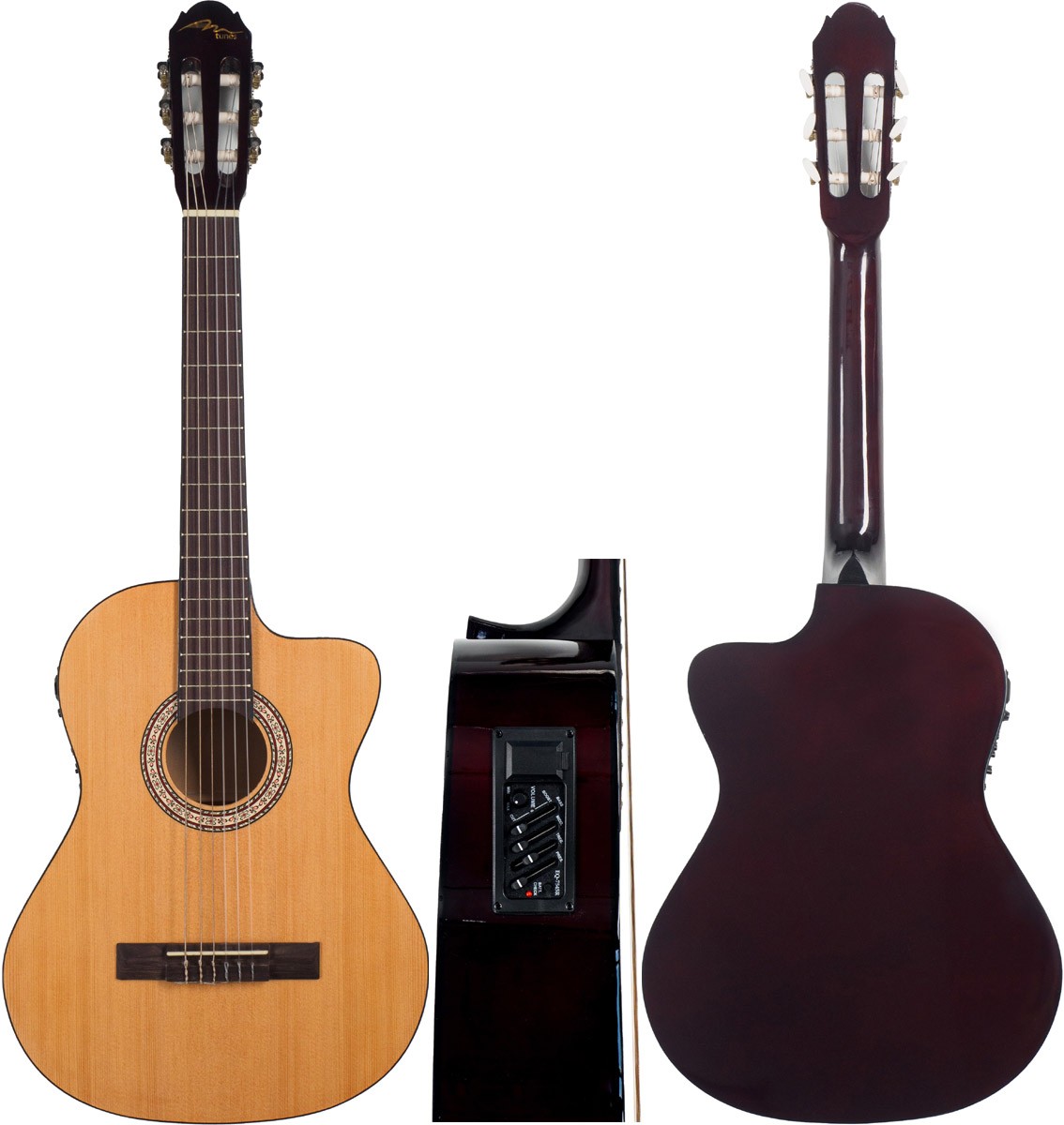Guitare electro classique Cutaway 3/4 taille 36 M-tunes MTCG-101CE