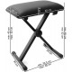 Panca, Sgabello, Sedia a forma di X per tastiera elettronica, tipo X M-tunes mtL-01bk Nero