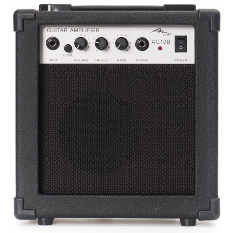 Combo de guitarra, amplificador, altavoz M-tunes mtG-10B Negro - Plata