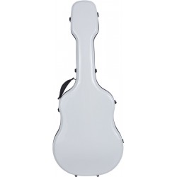 Shaped acoustic guitar case Fiberglass 41" UltraLight 4/4 M-case White