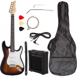 Set guitarra eléctrica Stratocaster MTS111-10S ST Style + mini Combo de guitarra M-tunes
