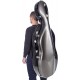 Étui en fibre de verre pour violoncelle Fiberglass Classic 4/4 M-case Aspect Carbone