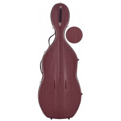 Estuche de violonchelo fibra de vidrio Classic 4/4 M-case Steel Effect Borgoña