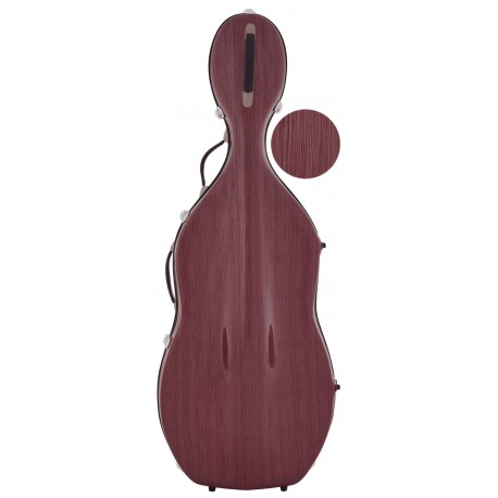 Custodia per violoncello Fibra di vetro Classic 4/4 M-case Steel Effect Borgogna