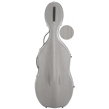 Estuche de violonchelo fibra de vidrio Classic 4/4 M-case Steel Effect Plata