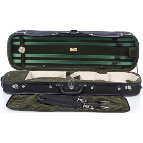 Custodia rettangolare di legno per violino Classic 4/4 M-case Nero - Verde