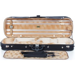 Estuche de madera para violin Classic 4/4 M-case Negro - Patrón Miel en manchas